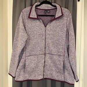 Jason Maxwell Full Zip Fleece Jacket with Pockets Purple Size 1X